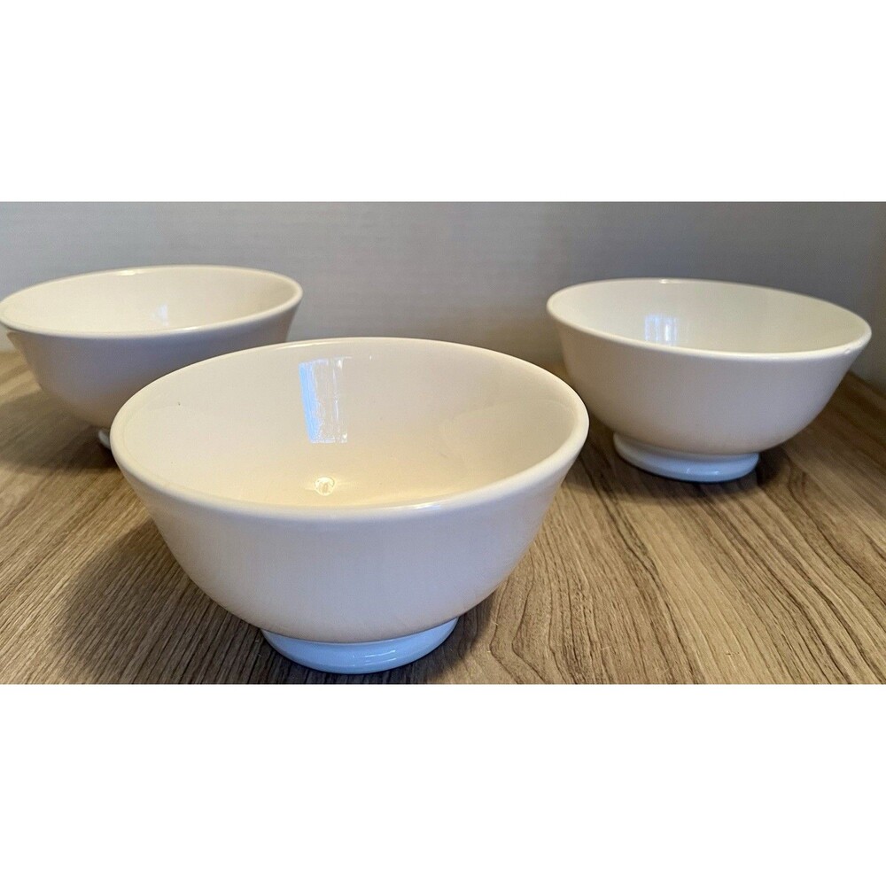 Vintage Pier 1 Solid White Cereal Soup Bowl Lot of 5 Handcrafted Italy 5.5"